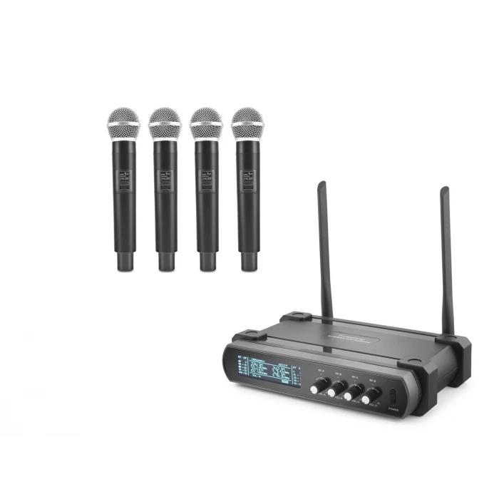 ieg™ Profesyonel Kablosuz Vhf Mikrofon 4’Lü Set - Siyah HDX2792