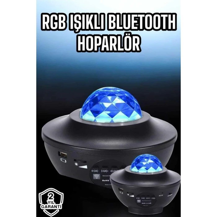 ieg™ Projektör Yıldız Gece Lambası Disko Topu Bluetooth Bağlantılı Taşınabilir Şarjlı