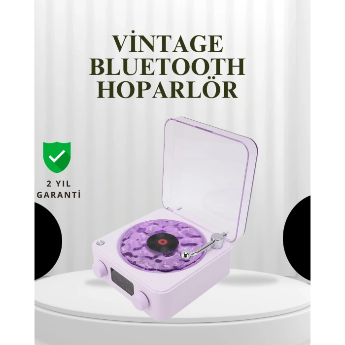 ieg™ Projektörlü Gece Lambalı Retro Hoparlör – Taşınabilir Bluetooth Speaker