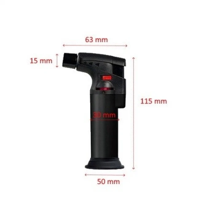 Pürmüz Alev Çakmak 1300°C - Torch Doldurulabilir Depolu Orta Boy