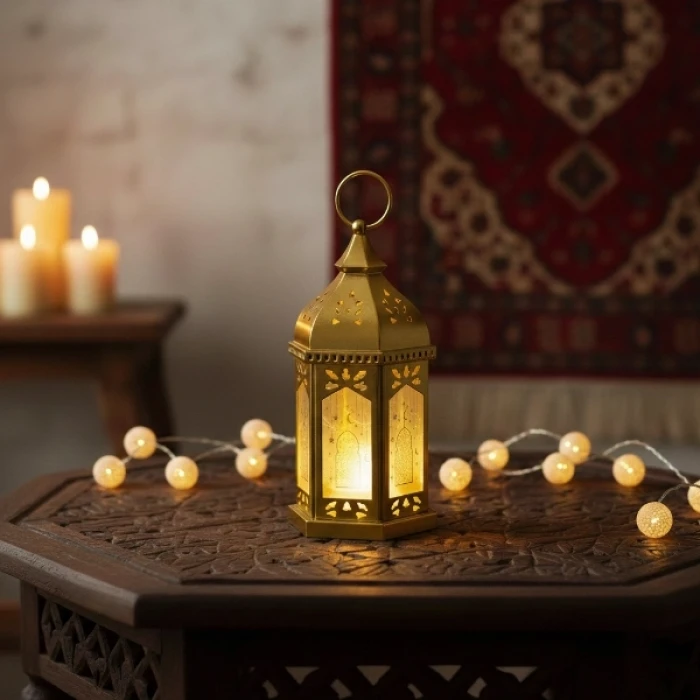 ieg™ Ramazan Temalı Büyük Boy Altıgen Kubbe LED Lamba