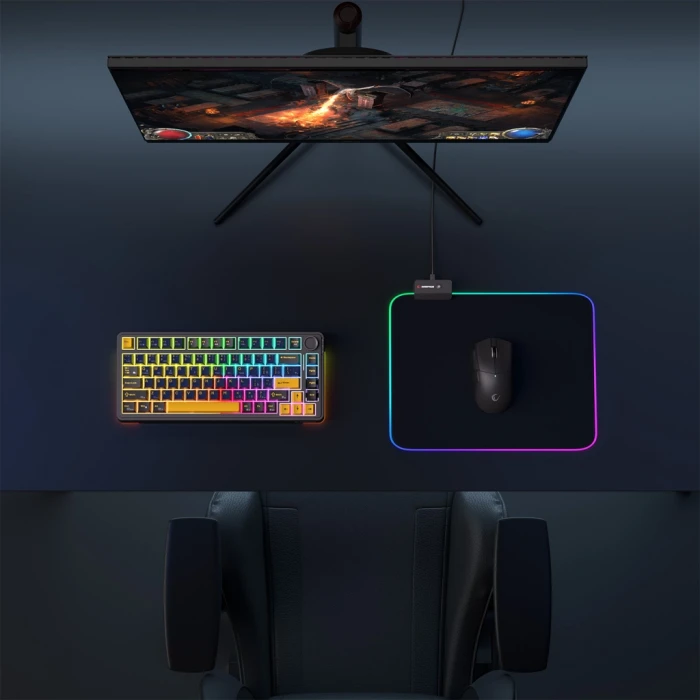 ieg™ Rampage Mp-23 Blıtz M Rgb 252x328x3mm Rgb Led Gaming Mouse Pad (siyah)(1923)