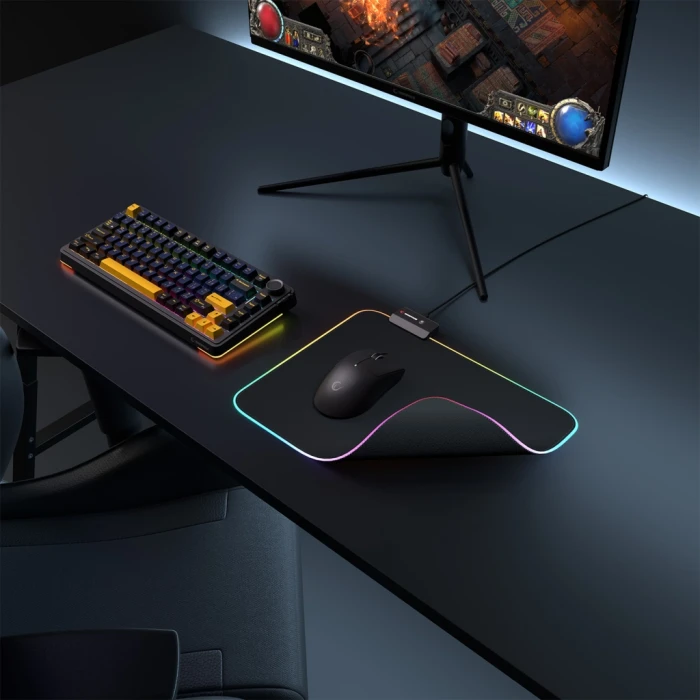 ieg™ Rampage Mp-23 Blıtz M Rgb 252x328x3mm Rgb Led Gaming Mouse Pad (siyah)(1923)