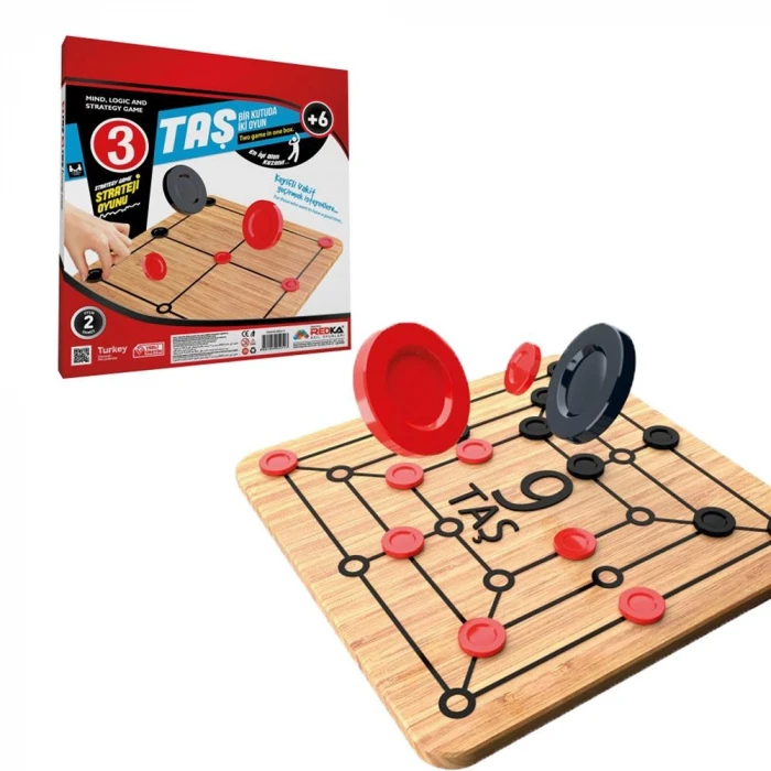 ieg™ Redka Ahşap Dokuztaş / Üçtaş Kutu Oyunu