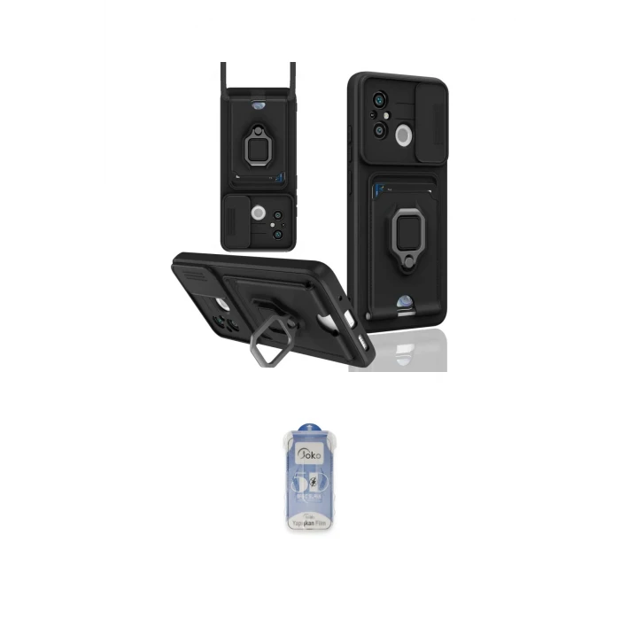 ieg™ Redmi 12C Kılıf Vadi Form Prime - Siyah Joko Magic 5D Cam