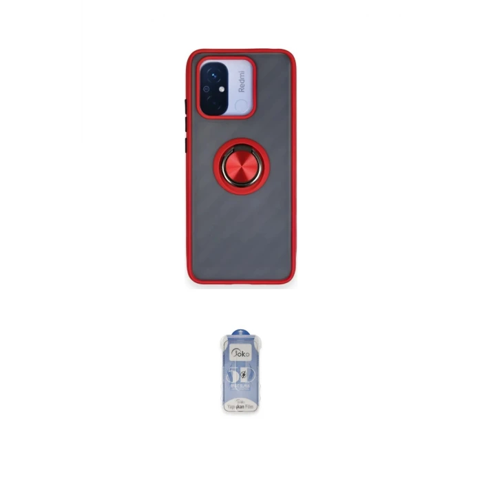 ieg™ Redmi 12C Kılıf Yörünge Çizgi - Siyah Joko Magic 5D Cam