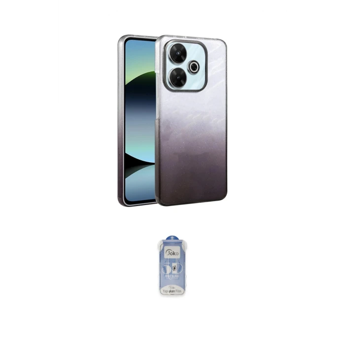 ieg™ Redmi 13 4G Kılıf Kıvılcım Minimal Özel Seri - Siyah Joko Magic 5D Cam