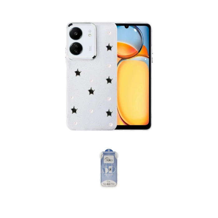 ieg™ Redmi 13C Kılıf Yörünge Form - Siyah Joko Magic 5D Cam