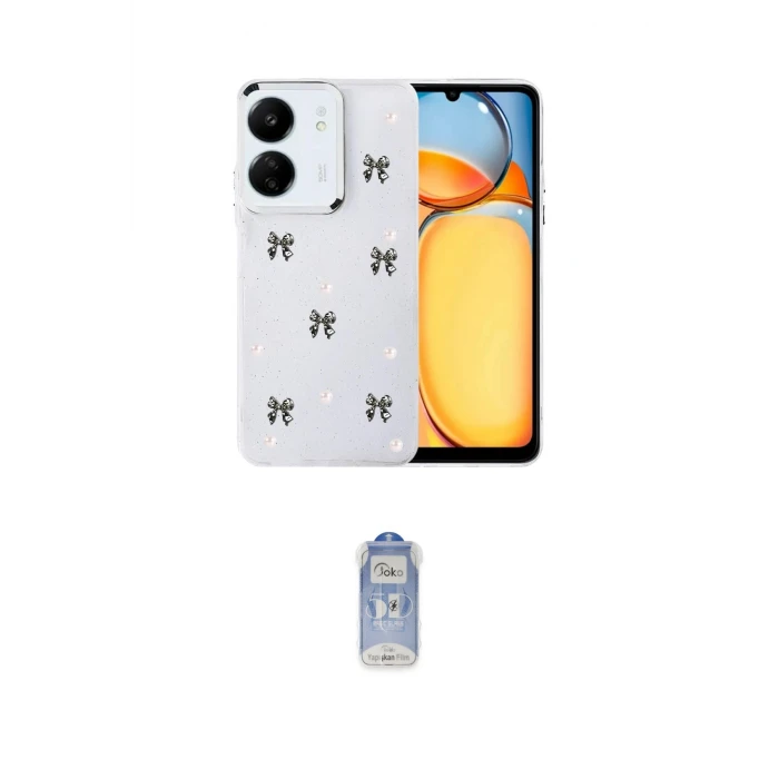 ieg™ Redmi 13C Kılıf Yörünge Form - Siyah Joko Magic 5D Cam