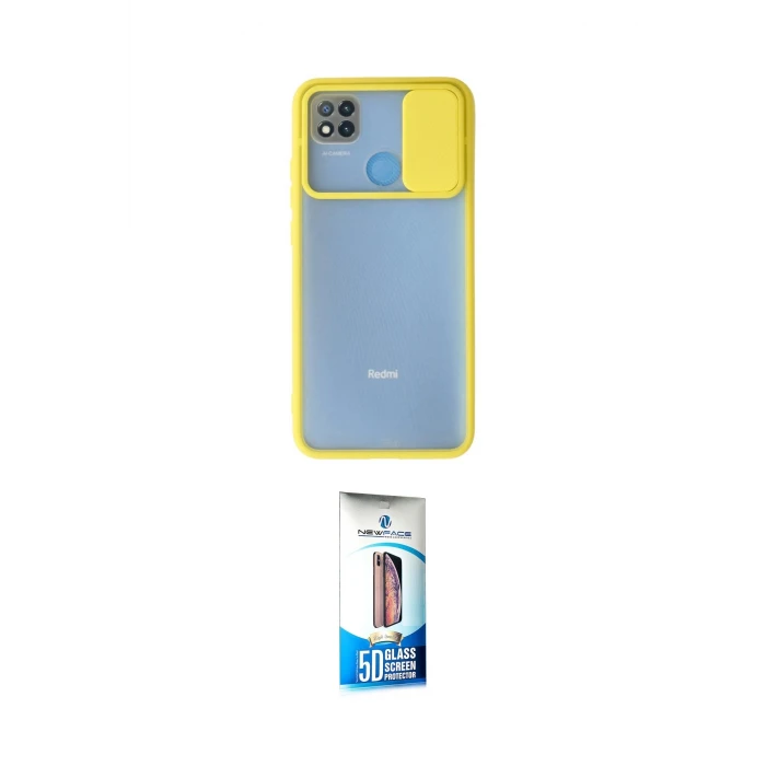 ieg™ Redmi 9C Kılıf Vadi Çizgi - Siyah 5D Eko Cam Ekran Koruyucu