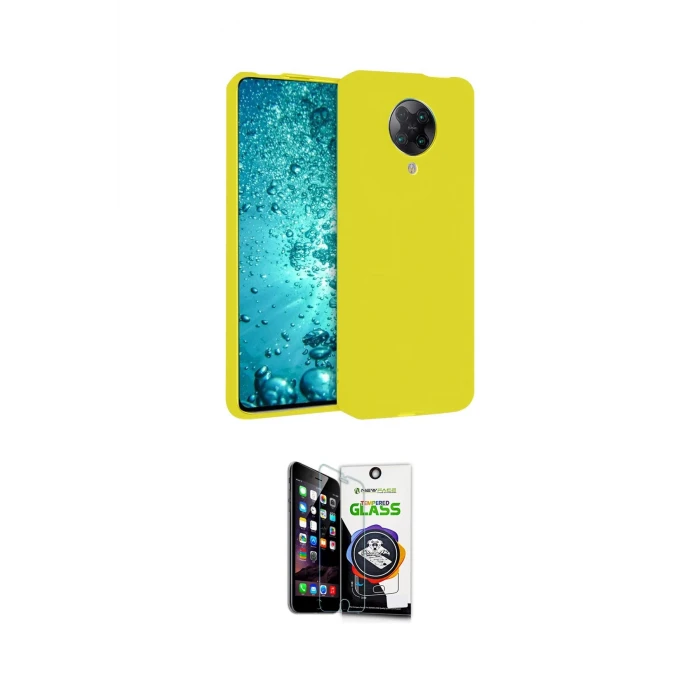 ieg™ Redmi K30 Pro Kılıf Ahenk Serisi - Şeffaf Temperli Cam Ekran Koruyucu