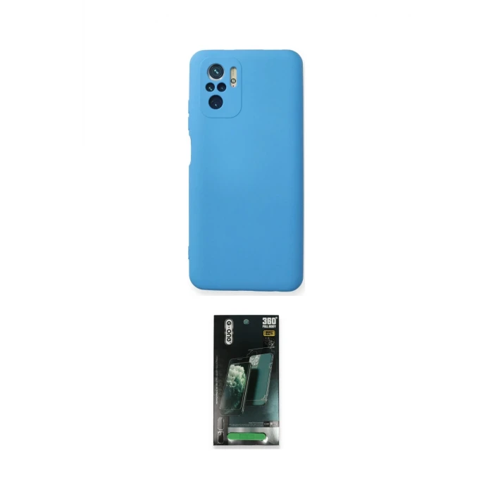 ieg™ Redmi Note 10 Kılıf Ahenk Serisi - Şeffaf 360 Full Body Arka Koruyucu
