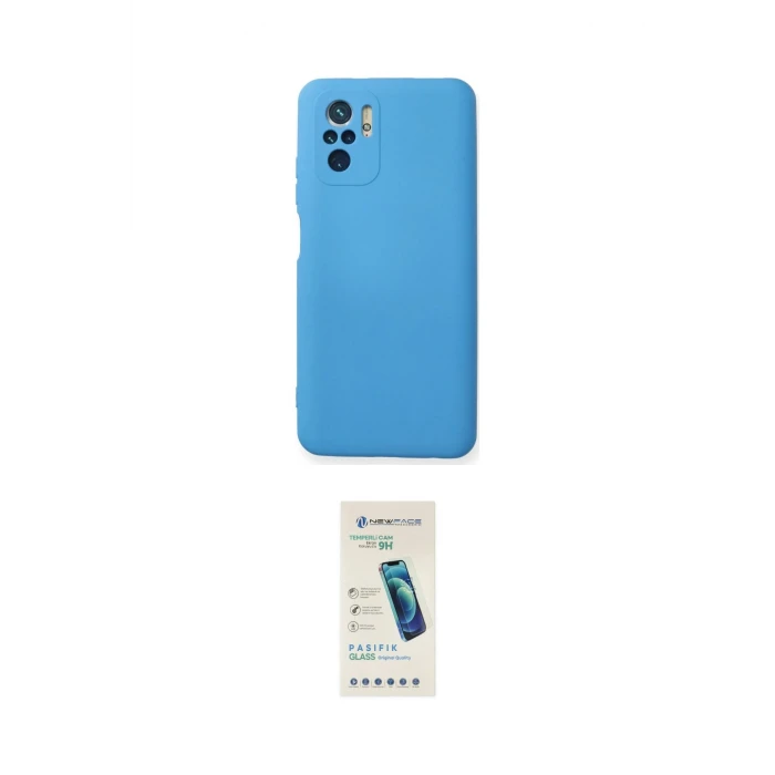ieg™ Redmi Note 10 Kılıf Ahenk Serisi - Şeffaf Pasifik Cam Ekran Koruyucu