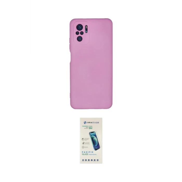 ieg™ Redmi Note 10 Kılıf Ahenk Serisi - Şeffaf Pasifik Cam Ekran Koruyucu