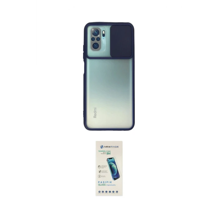 ieg™ Redmi Note 10 Kılıf Vadi Çizgi - Şeffaf Pasifik Cam Ekran Koruyucu