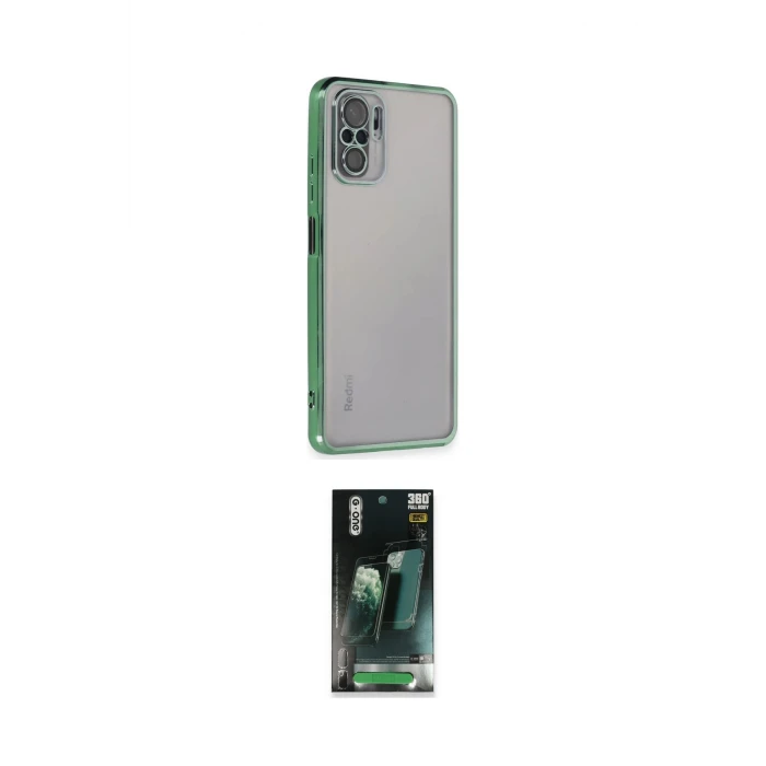 ieg™ Redmi Note 10 Kılıf Vadi Minimal - Şeffaf 360 Full Body Arka Koruyucu
