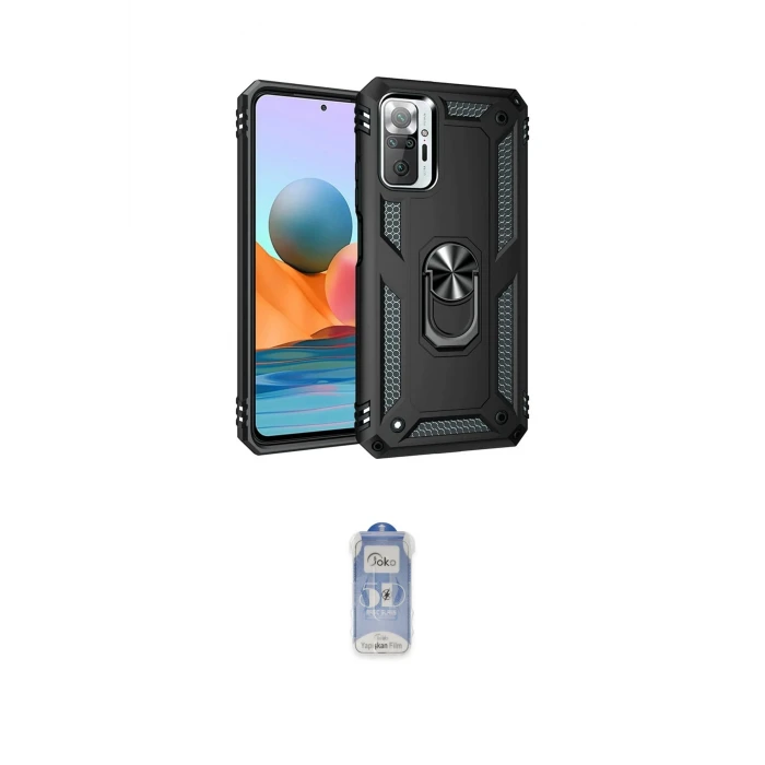 ieg™ Redmi Note 10 Pro Kılıf Ahenk Klasik Koleksiyonu - Siyah Joko Magic 5D Cam