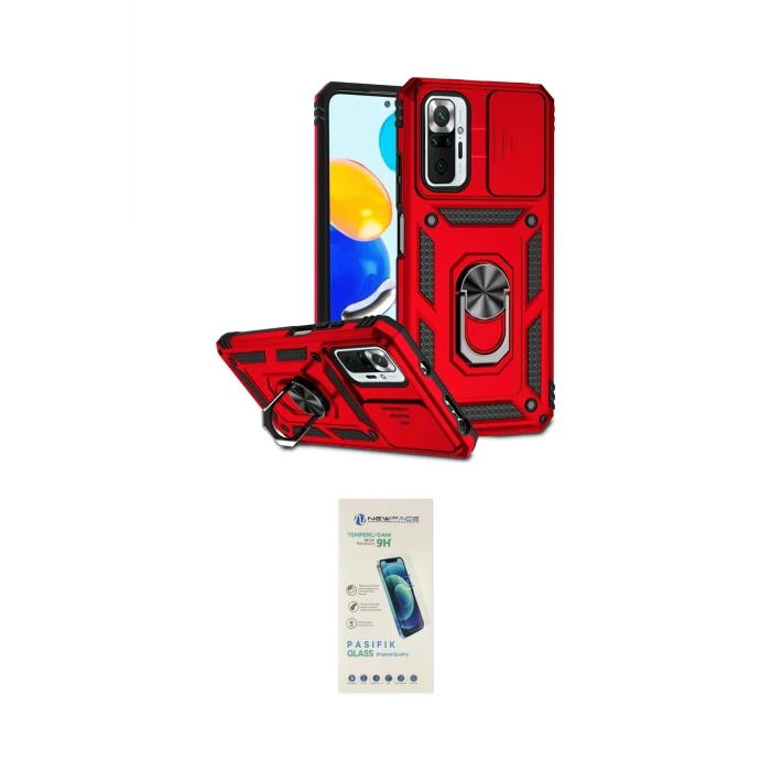 ieg™ Redmi Note 10 Pro Kılıf Ahenk Klasik - Şeffaf Pasifik Cam Ekran Koruyucu