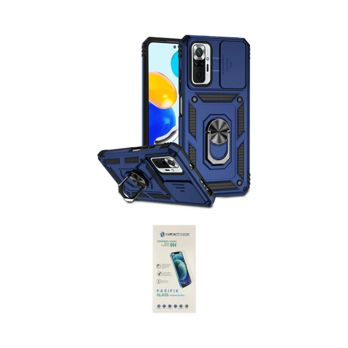 ieg™ Redmi Note 10 Pro Kılıf Ahenk Klasik - Şeffaf Pasifik Cam Ekran Koruyucu