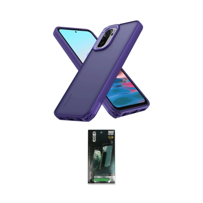 ieg™ Redmi Note 10 Pro Kılıf Atlas Form - Şeffaf 360 Full Body Arka Koruyucu