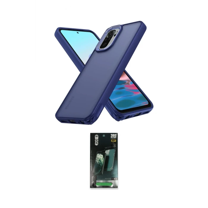 ieg™ Redmi Note 10 Pro Kılıf Atlas Form - Şeffaf 360 Full Body Arka Koruyucu