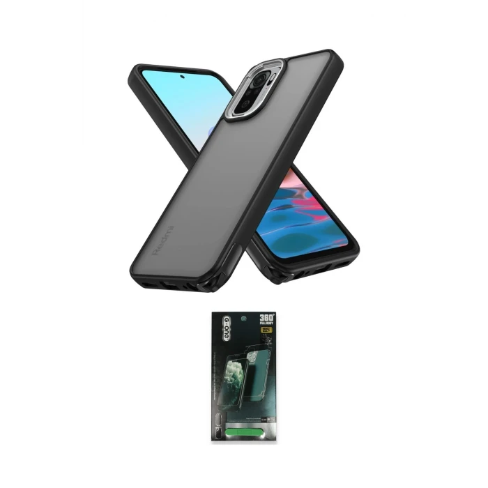 ieg™ Redmi Note 10 Pro Kılıf Atlas Form - Şeffaf 360 Full Body Arka Koruyucu