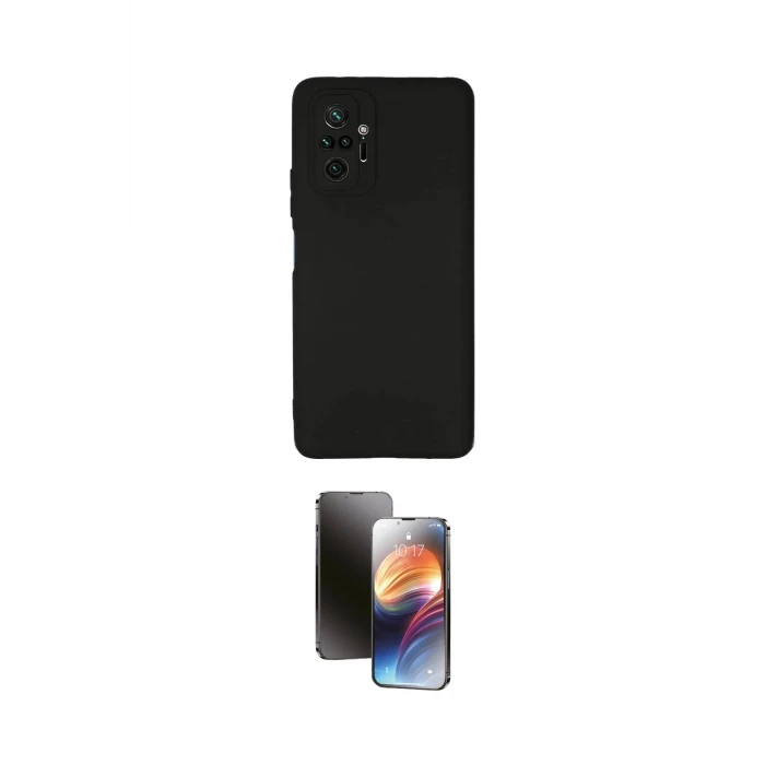 ieg™ Redmi Note 10 Pro Kılıf Kozmos Yansıma Özel Seri - Siyah 3D Antistatik Mat Seramik Nano Ekran Koruyucu