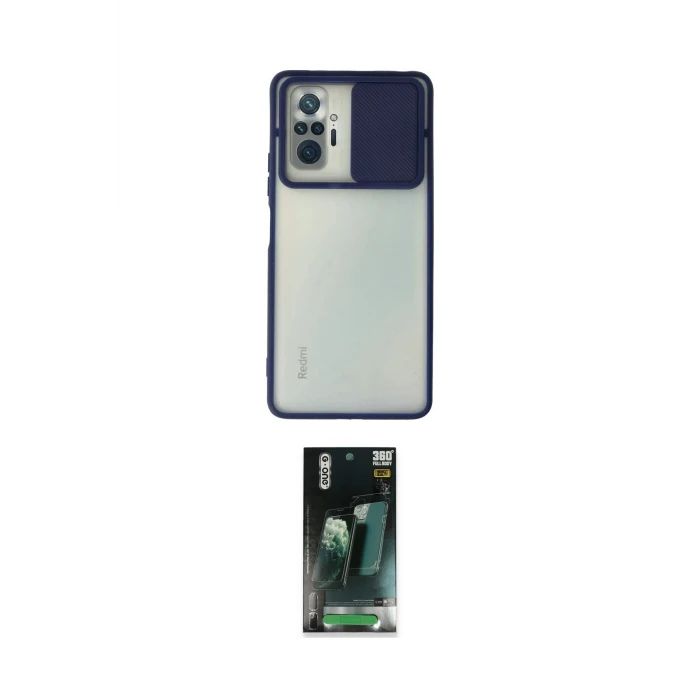 ieg™ Redmi Note 10 Pro Kılıf Vadi Çizgi - Şeffaf 360 Full Body Arka Koruyucu