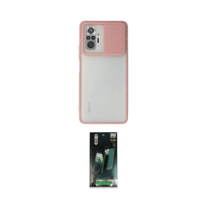 ieg™ Redmi Note 10 Pro Kılıf Vadi Çizgi - Şeffaf 360 Full Body Arka Koruyucu