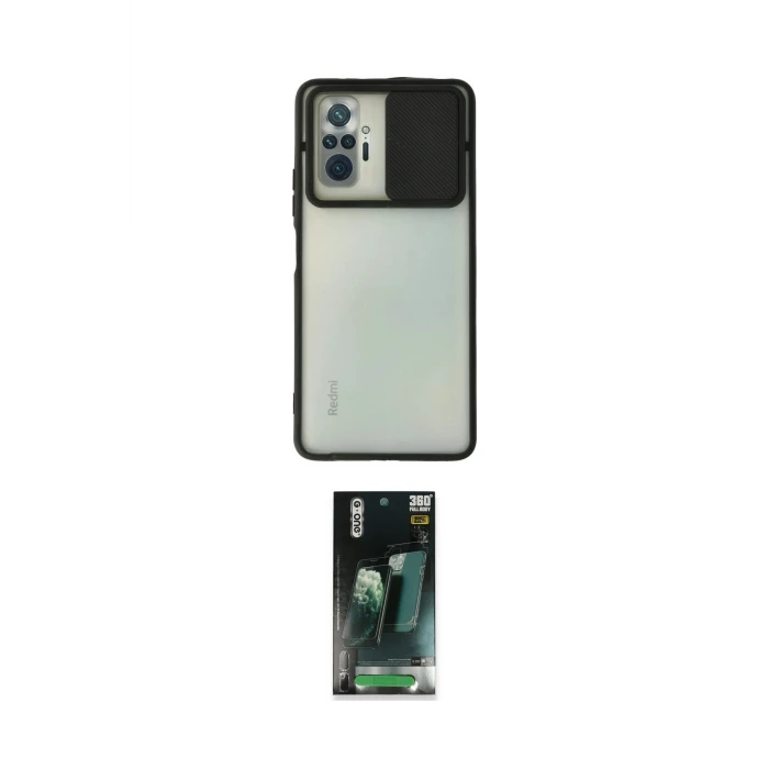 ieg™ Redmi Note 10 Pro Kılıf Vadi Çizgi - Şeffaf 360 Full Body Arka Koruyucu