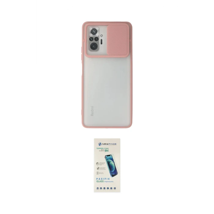 ieg™ Redmi Note 10 Pro Kılıf Vadi Çizgi - Şeffaf Pasifik Cam Ekran Koruyucu