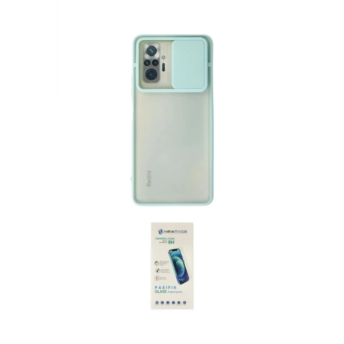 ieg™ Redmi Note 10 Pro Kılıf Vadi Çizgi - Şeffaf Pasifik Cam Ekran Koruyucu