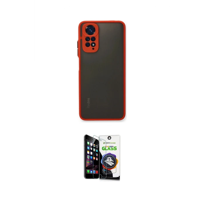 ieg™ Redmi Note 11 Kılıf Ahenk Çizgi Serisi - Şeffaf Temperli Cam Ekran Koruyucu