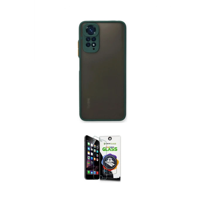 ieg™ Redmi Note 11 Kılıf Ahenk Çizgi Serisi - Şeffaf Temperli Cam Ekran Koruyucu