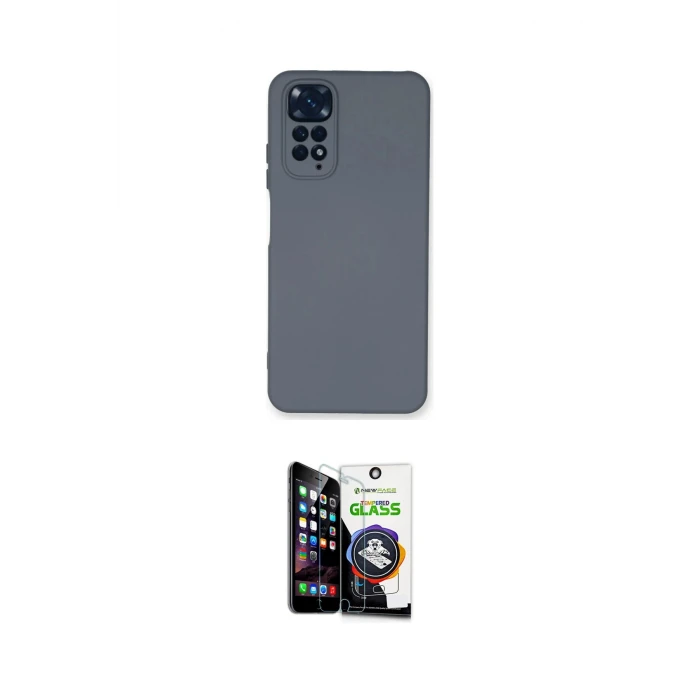 ieg™ Redmi Note 11 Kılıf Ahenk Serisi - Şeffaf Temperli Cam Ekran Koruyucu