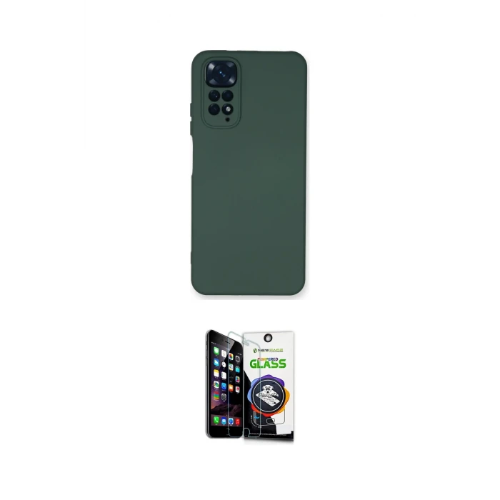 ieg™ Redmi Note 11 Kılıf Ahenk Serisi - Şeffaf Temperli Cam Ekran Koruyucu
