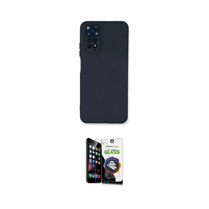 ieg™ Redmi Note 11 Kılıf Ahenk Serisi - Şeffaf Temperli Cam Ekran Koruyucu