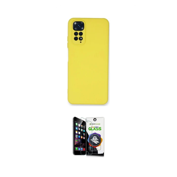 ieg™ Redmi Note 11 Kılıf Ahenk Serisi - Şeffaf Temperli Cam Ekran Koruyucu