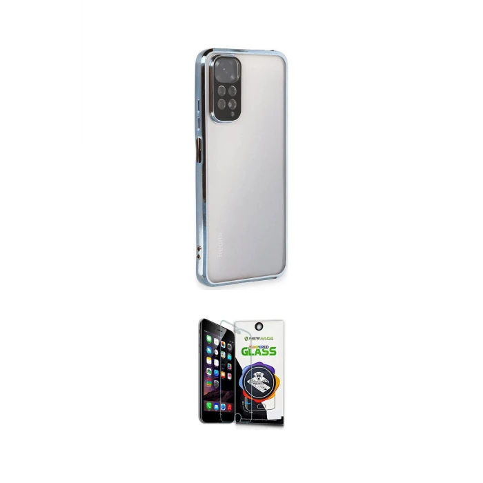 ieg™ Redmi Note 11 Kılıf Vadi Minimal - Şeffaf Temperli Cam Ekran Koruyucu
