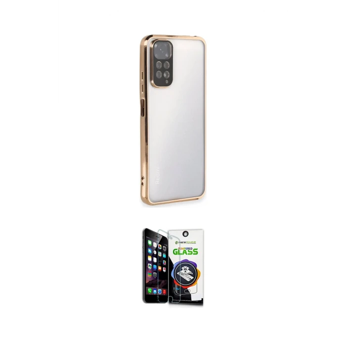 ieg™ Redmi Note 11 Kılıf Vadi Minimal - Şeffaf Temperli Cam Ekran Koruyucu
