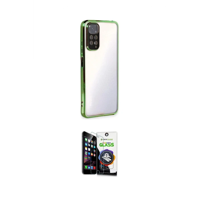 ieg™ Redmi Note 11 Kılıf Vadi Minimal - Şeffaf Temperli Cam Ekran Koruyucu