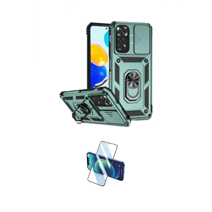ieg™ Redmi Note 11 Pro Kılıf Ahenk Klasik - Siyah 3D Antistatik Cam Ekran Koruyucu