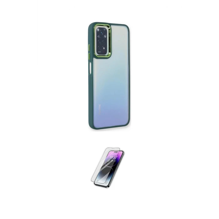 ieg™ Redmi Note 11 Pro Kılıf Eksen Doku Prime - Şeffaf Pasifik Cam Ekran Koruyucu