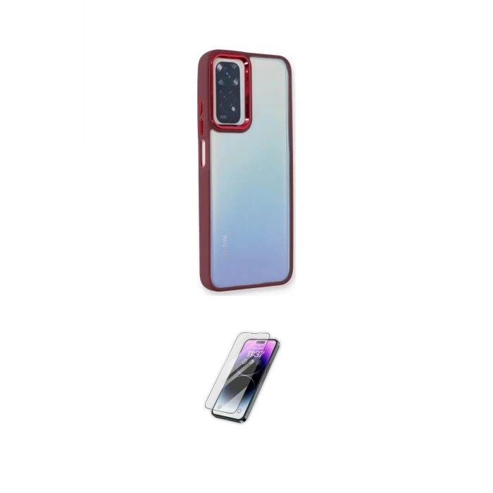 ieg™ Redmi Note 11 Pro Kılıf Eksen Doku Prime - Şeffaf Pasifik Cam Ekran Koruyucu