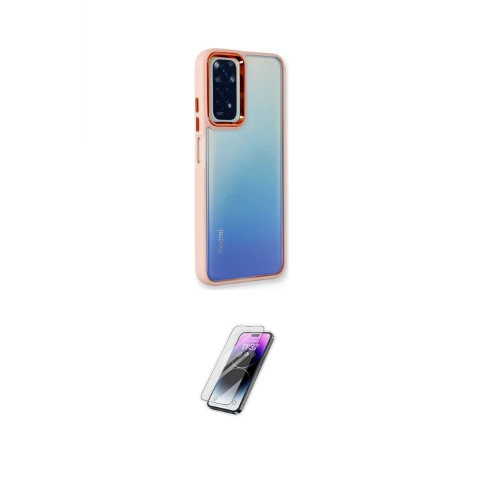 ieg™ Redmi Note 11 Pro Kılıf Eksen Doku Prime - Şeffaf Pasifik Cam Ekran Koruyucu