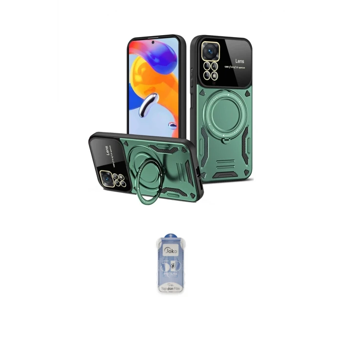 ieg™ Redmi Note 12 Pro 4G Kılıf Kıvılcım Modern Serisi - Siyah Joko Magic 5D Cam