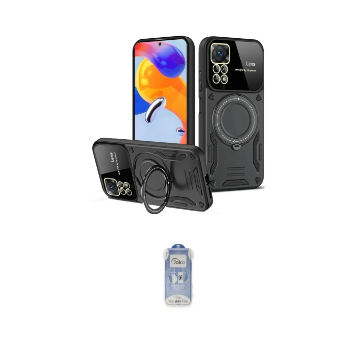 ieg™ Redmi Note 12 Pro 4G Kılıf Kıvılcım Modern Serisi - Siyah Joko Magic 5D Cam