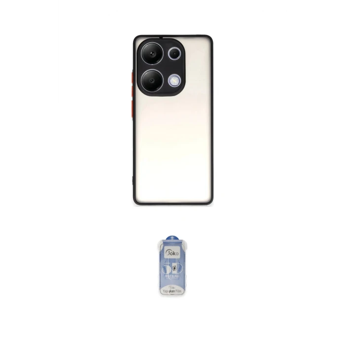 ieg™ Redmi Note 13 Pro 4G Kılıf Ahenk Çizgi Serisi - Siyah Joko Magic 5D Cam