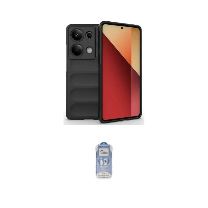 ieg™ Redmi Note 13 Pro 4G Kılıf Atlas Koleksiyonu - Siyah Joko Magic 5D Cam