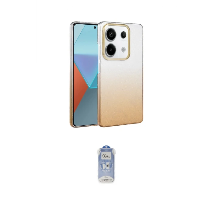 ieg™ Redmi Note 13 Pro 4G Kılıf Kıvılcım Minimal Özel Seri - Siyah Joko Magic 5D Cam